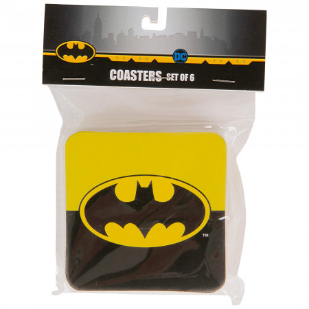 Batman Classic Logo Color Block 6pc Paper Coaster Set